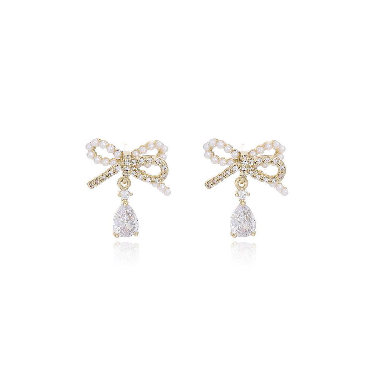 Boucles Oreilles Femme Géométriques Alliage - Diamant Nœud Élégant - SADJÉ