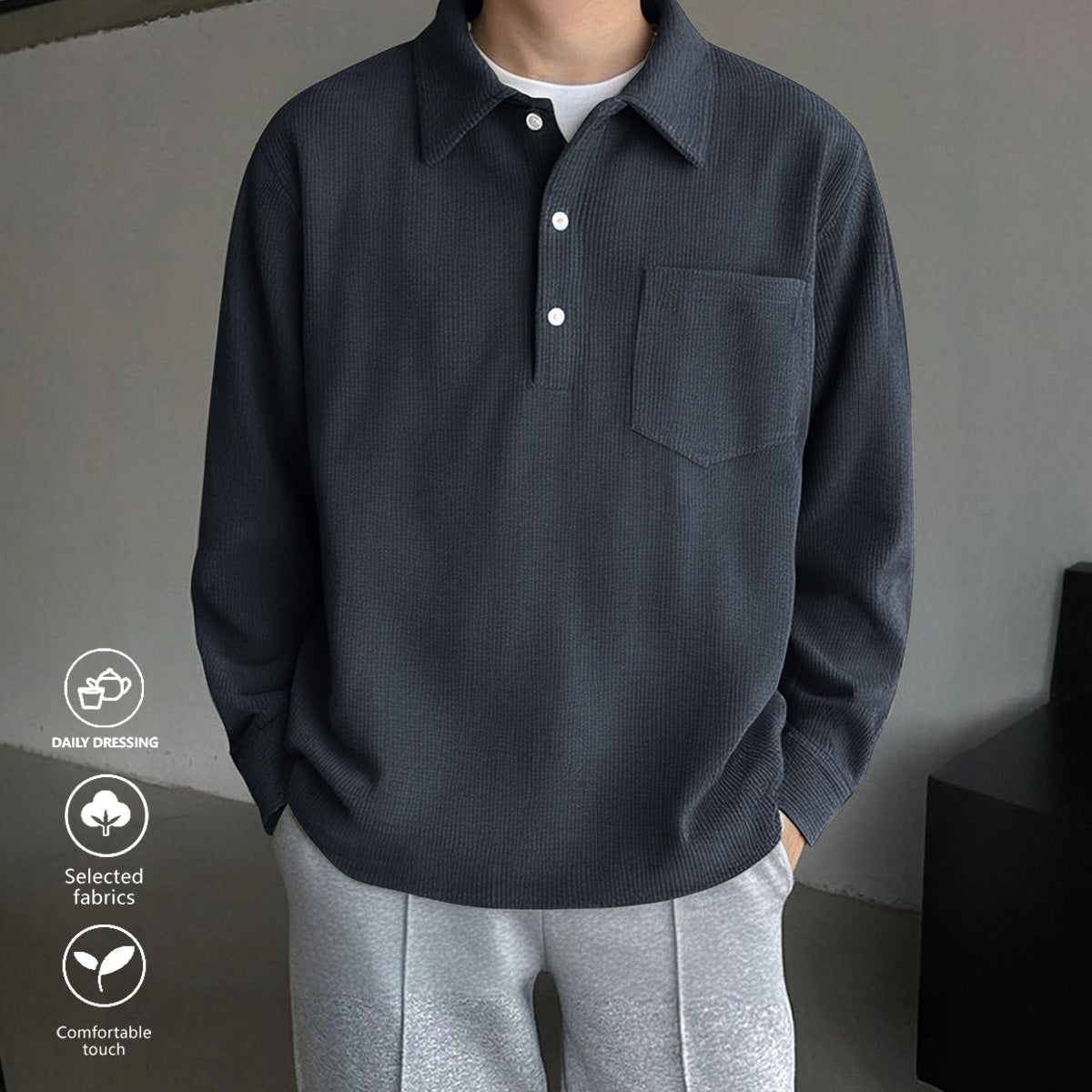 T-shirt Homme Casual Rétro Américain - Polyester Loose Fit - SADJÉ