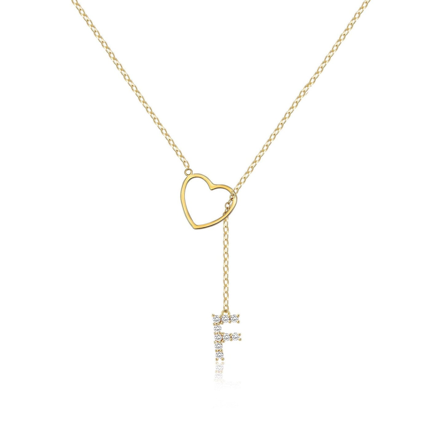 Pendentif Initiale Glamour – Laiton Plaqué Or Zircon 26 Lettres - SADJÉ