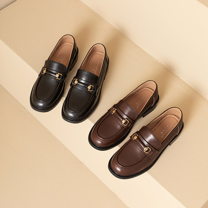 Escarpins Femme Cuir Véritable - Style Rétro Britannique - SADJÉ