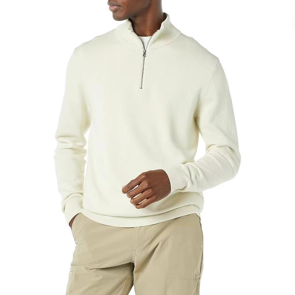 Pull Homme Polo Demi-Zip - Style Fashion Manches Longues - SADJÉ