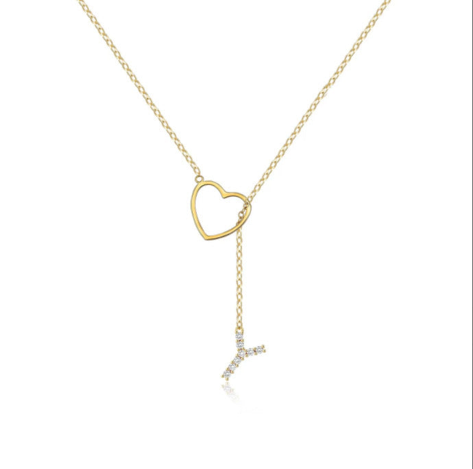 Pendentif Initiale Glamour – Laiton Plaqué Or Zircon 26 Lettres - SADJÉ