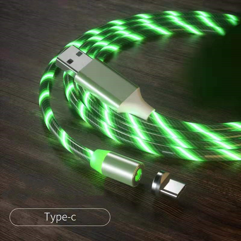 Câble Charge Magnétique LED 3-en-1 - USB-C Micro USB Lightning Rapide - SADJÉ