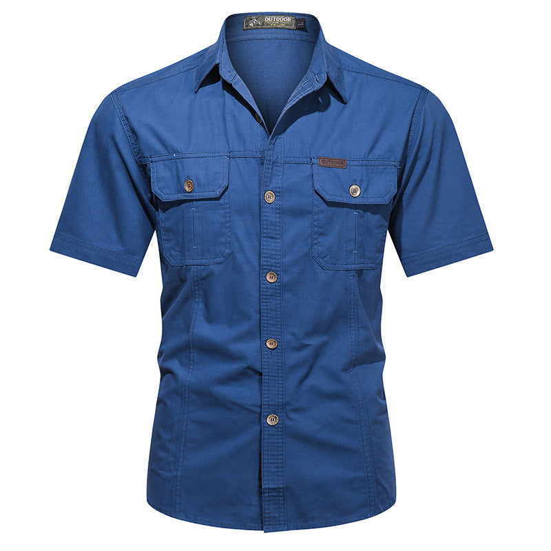 Chemise Homme Unie Manches Courtes - Coupe Ample Décontractée - SADJÉ