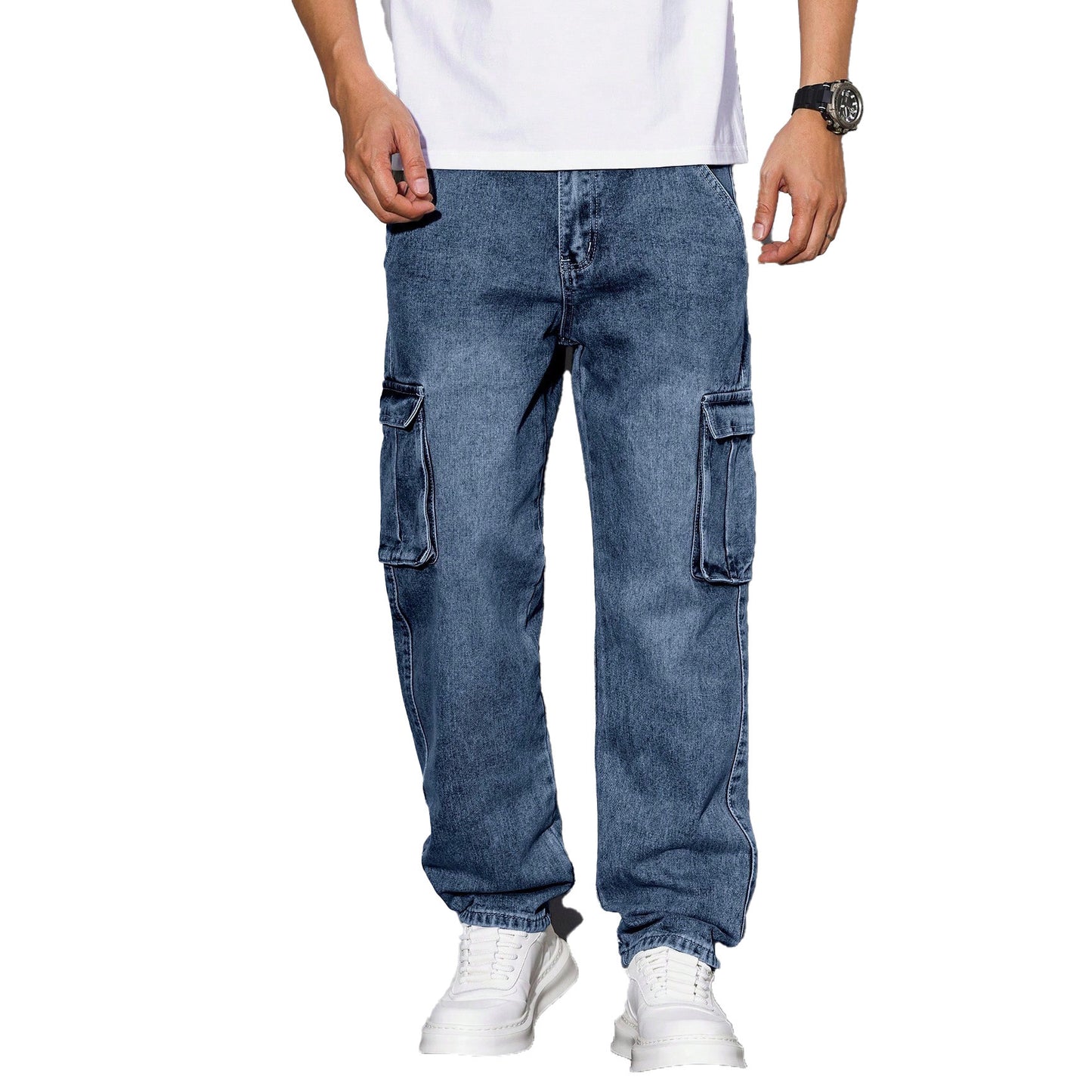 Jean Bleu Clair Homme Chevilles Resserrées - Pantalon Denim Élastique Décontracté - SADJÉ