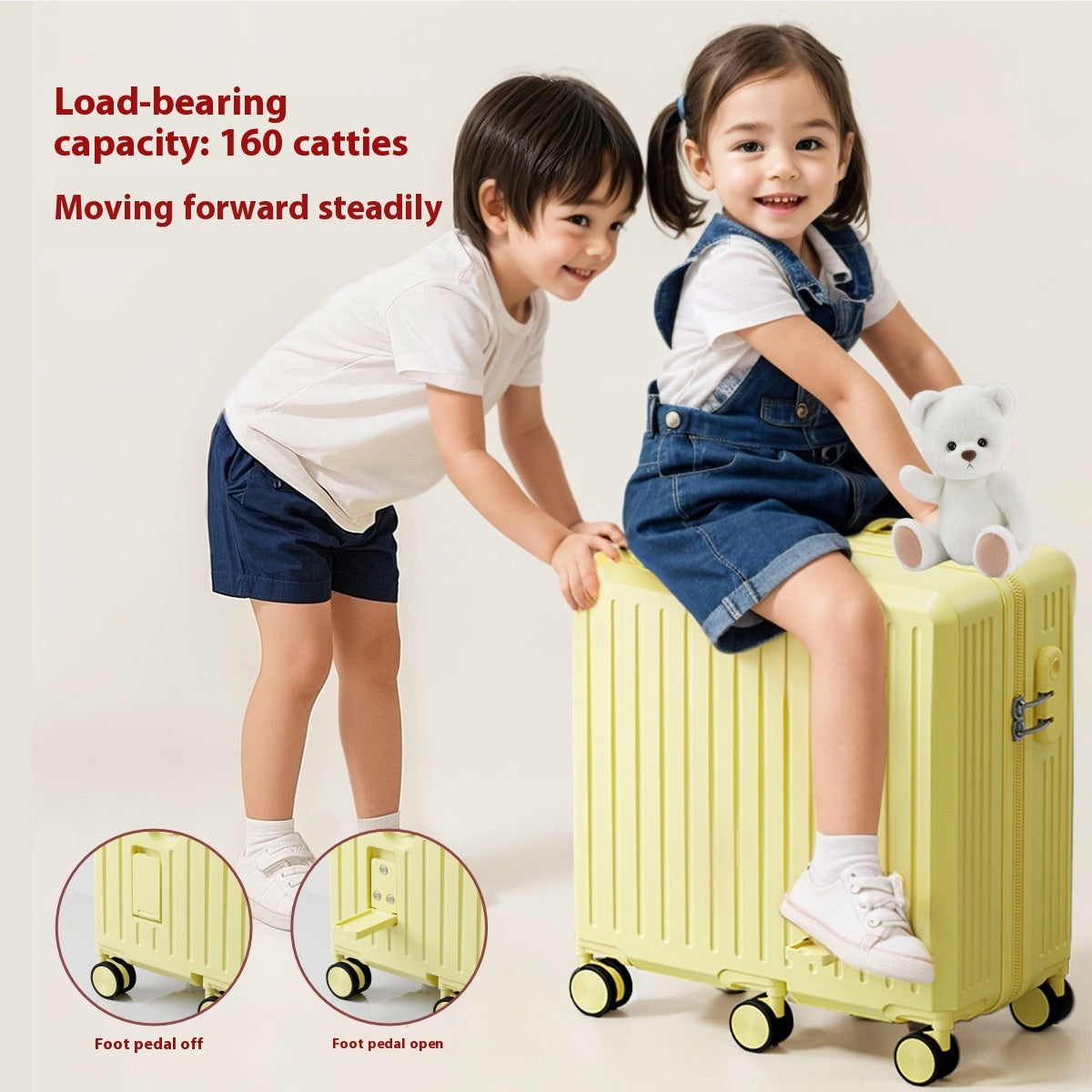 Valise Trolley 22 Pouces - Design Moderne avec Siège Intégré ABS PC - SADJÉ