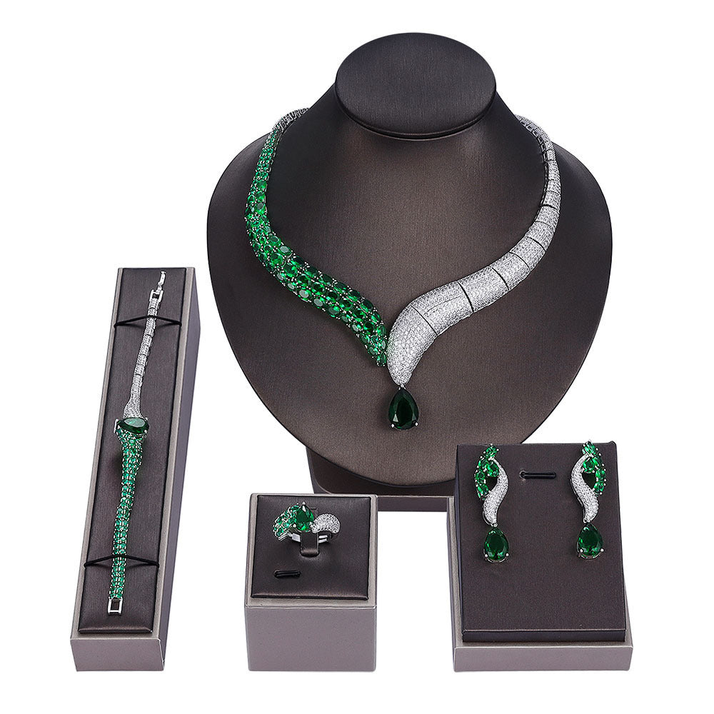 Parure Bijoux 4 Pièces - Collier Boucles Bague Bracelet - SADJÉ