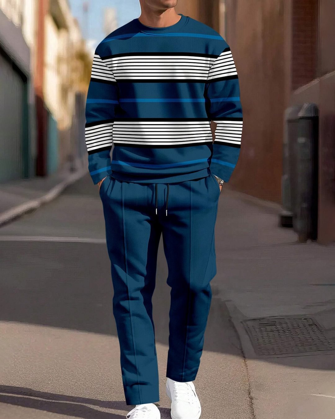 Ensemble Jogging Homme 2 Pièces - Sweat Col Rond et Pantalon Imprimé - SADJÉ