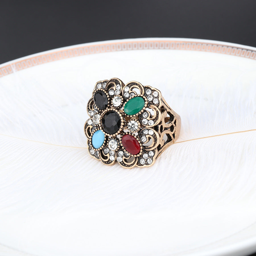 Bague Alliage Motif Floral Bohème Vintage 20g - SADJÉ