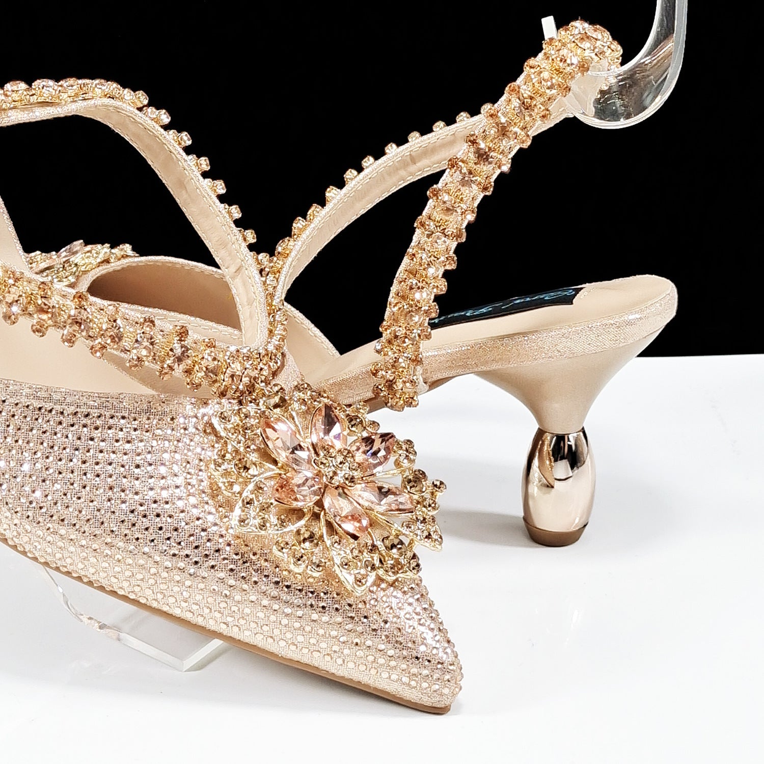 Ensemble Chaussures Sac Femme Strass Fleurs - Talons Hauts Soirée - SADJÉ