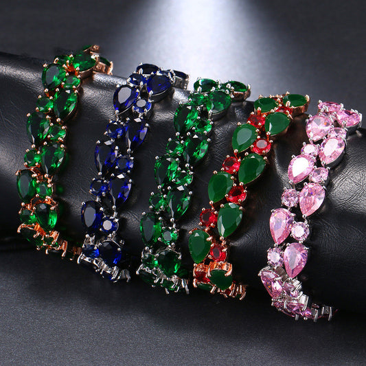 Bracelet Cuivre Zircon Femme 30g Plaqué Or - SADJÉ