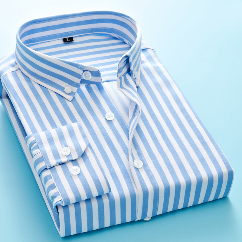 Chemise Homme Manches Longues Rayée - Style Tendance Décontracté Coupe Slim - SADJÉ