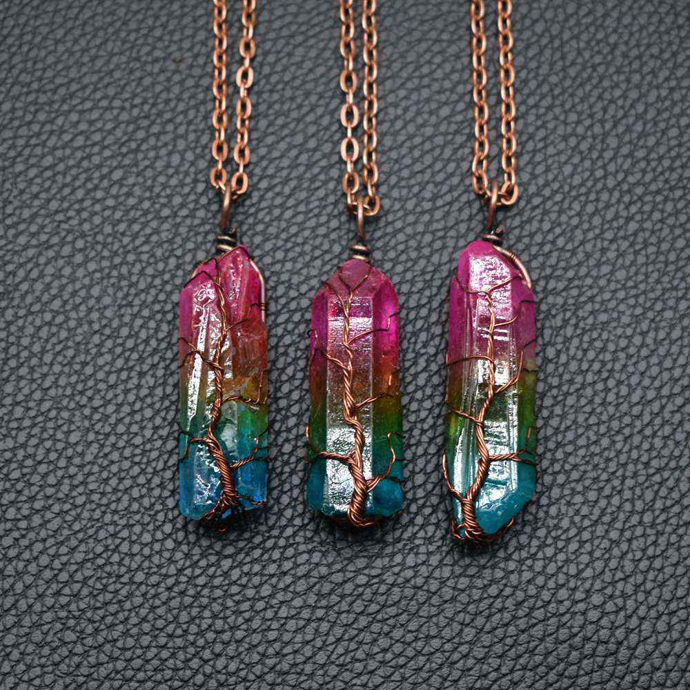 Collier Pendentif Arbre de Vie – Cristal Chaîne Ajustable - SADJÉ