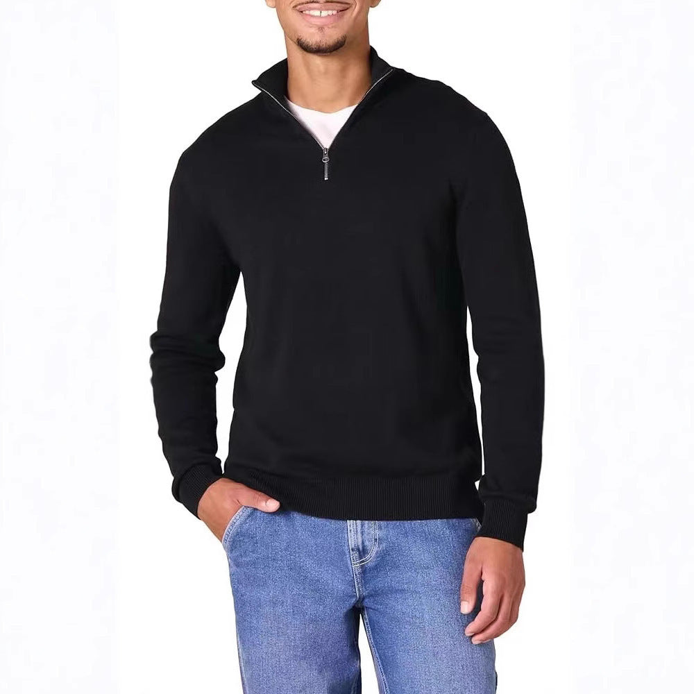 Pull Homme Polo Demi-Zip - Style Fashion Manches Longues - SADJÉ
