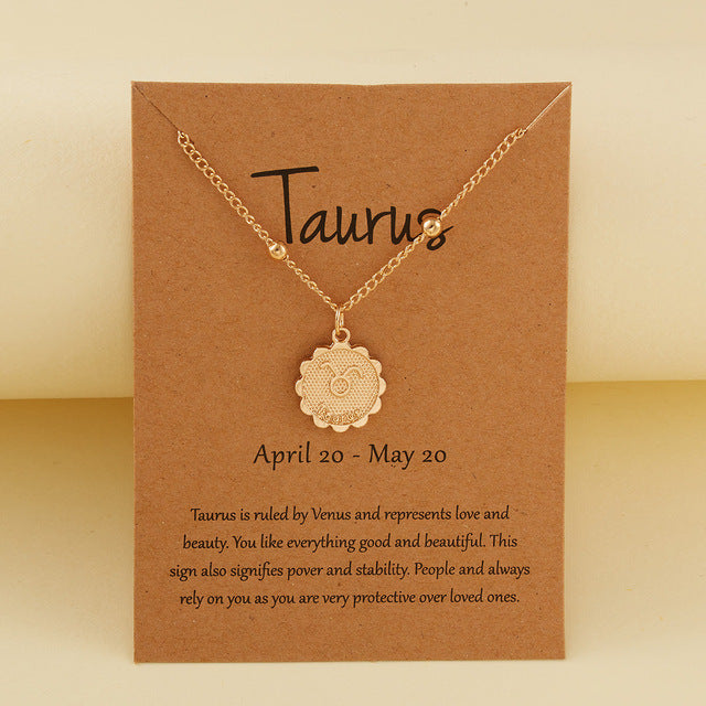 Collier Médaille Gravée Zodiaque – 12 Constellations - SADJÉ