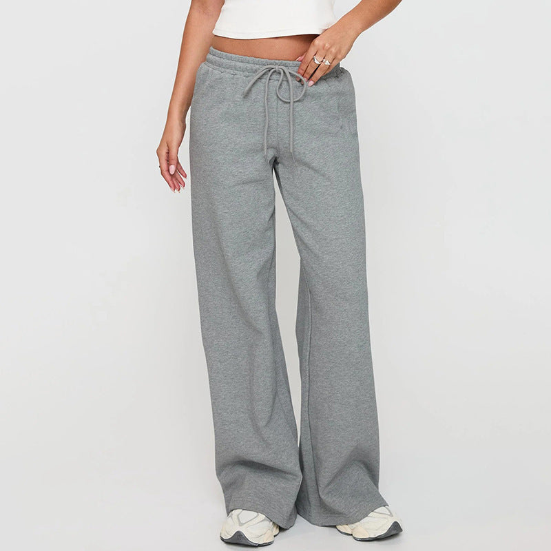 Pantalon Décontracté Femme Taille Haute à Cordon - Coupe Large Élastique Confortable - SADJÉ