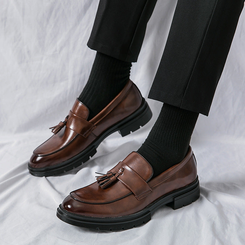 Mocassins Homme Cuir à Pompons - Chaussures Slip-On Respirantes Business Casual - SADJÉ