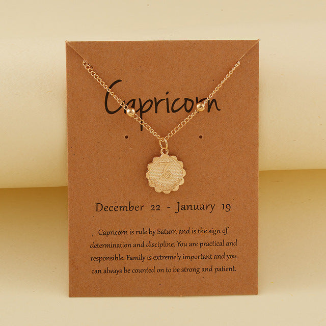 Collier Médaille Gravée Zodiaque – 12 Constellations - SADJÉ