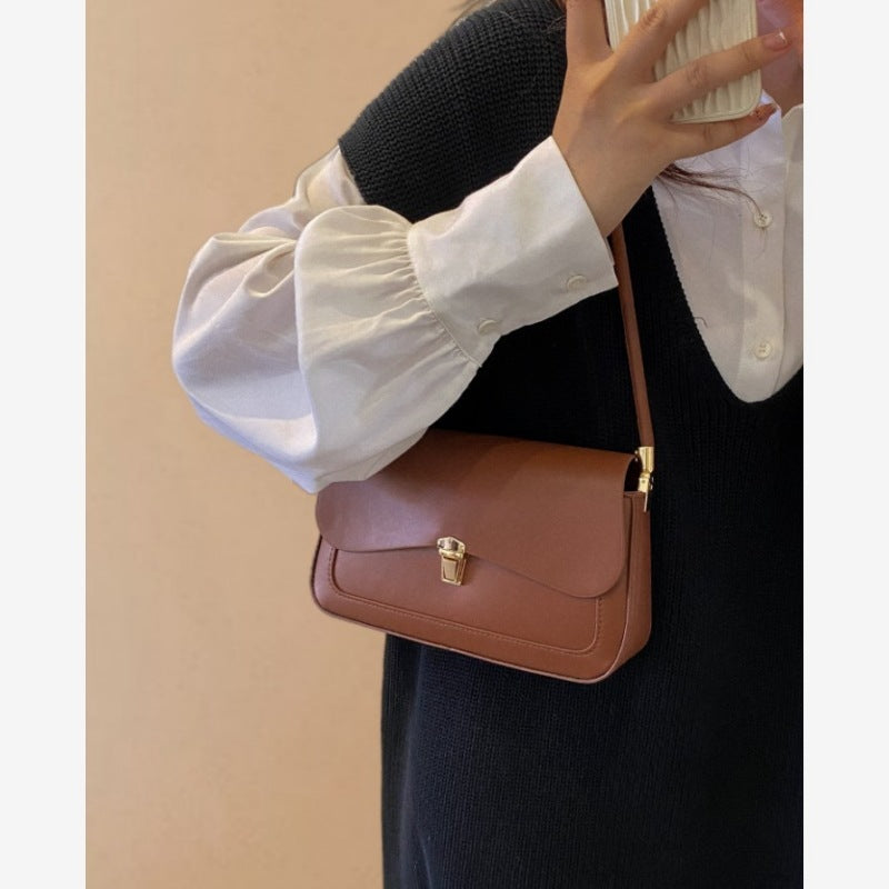 Sac simple à une épaule de couleur unie pour femme - SADJÉ
