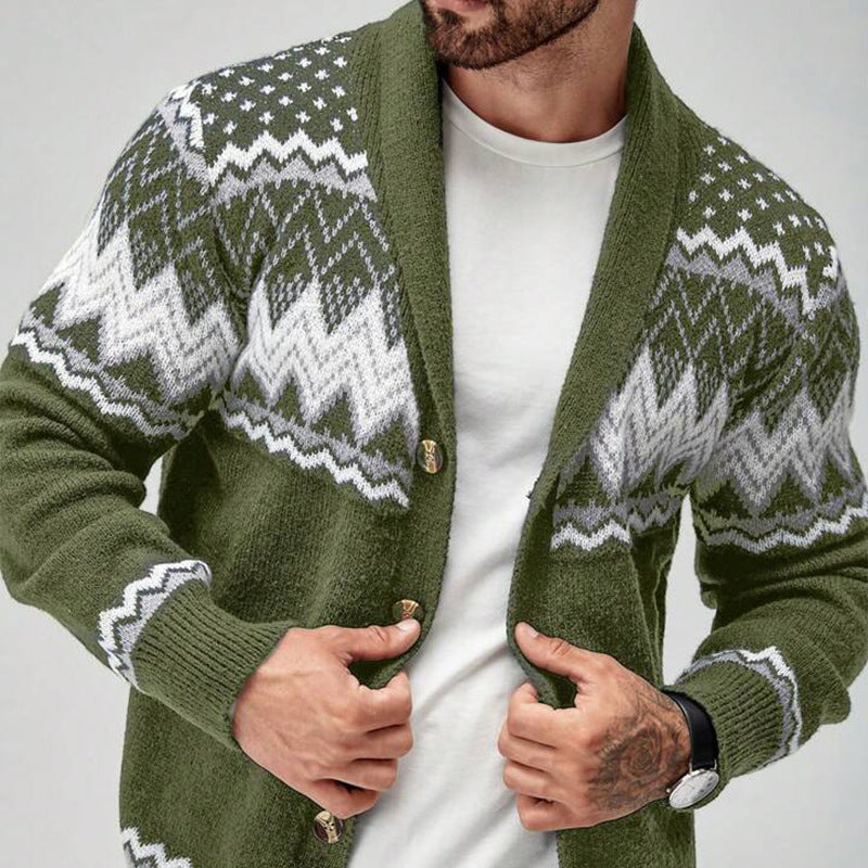 Cardigan Tricoté Uni Manches Longues - Style Européen Jacquard - SADJÉ