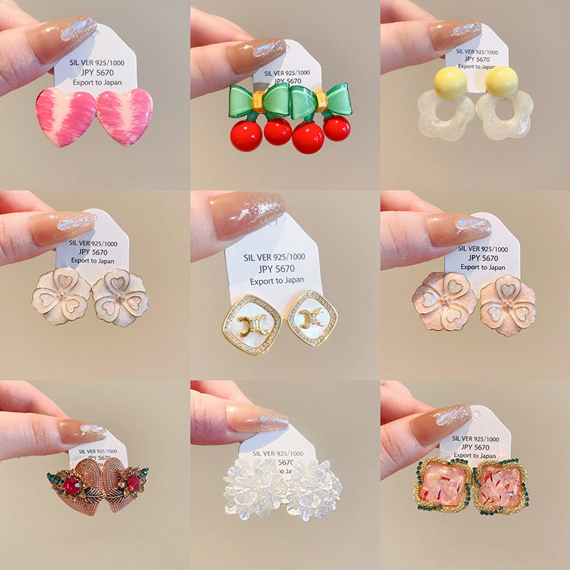 Boucles d'Oreilles Romantiques – Cœur Nœud Acrylique 7 Designs - SADJÉ