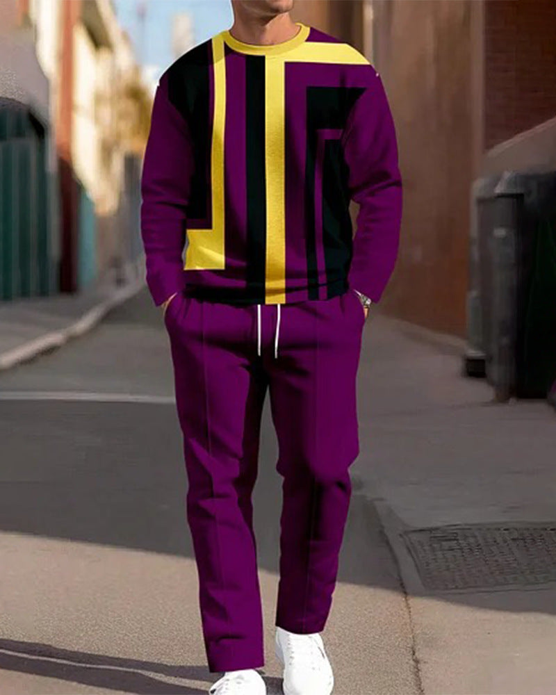 Ensemble Jogging Homme 2 Pièces - Sweat Col Rond et Pantalon Imprimé - SADJÉ