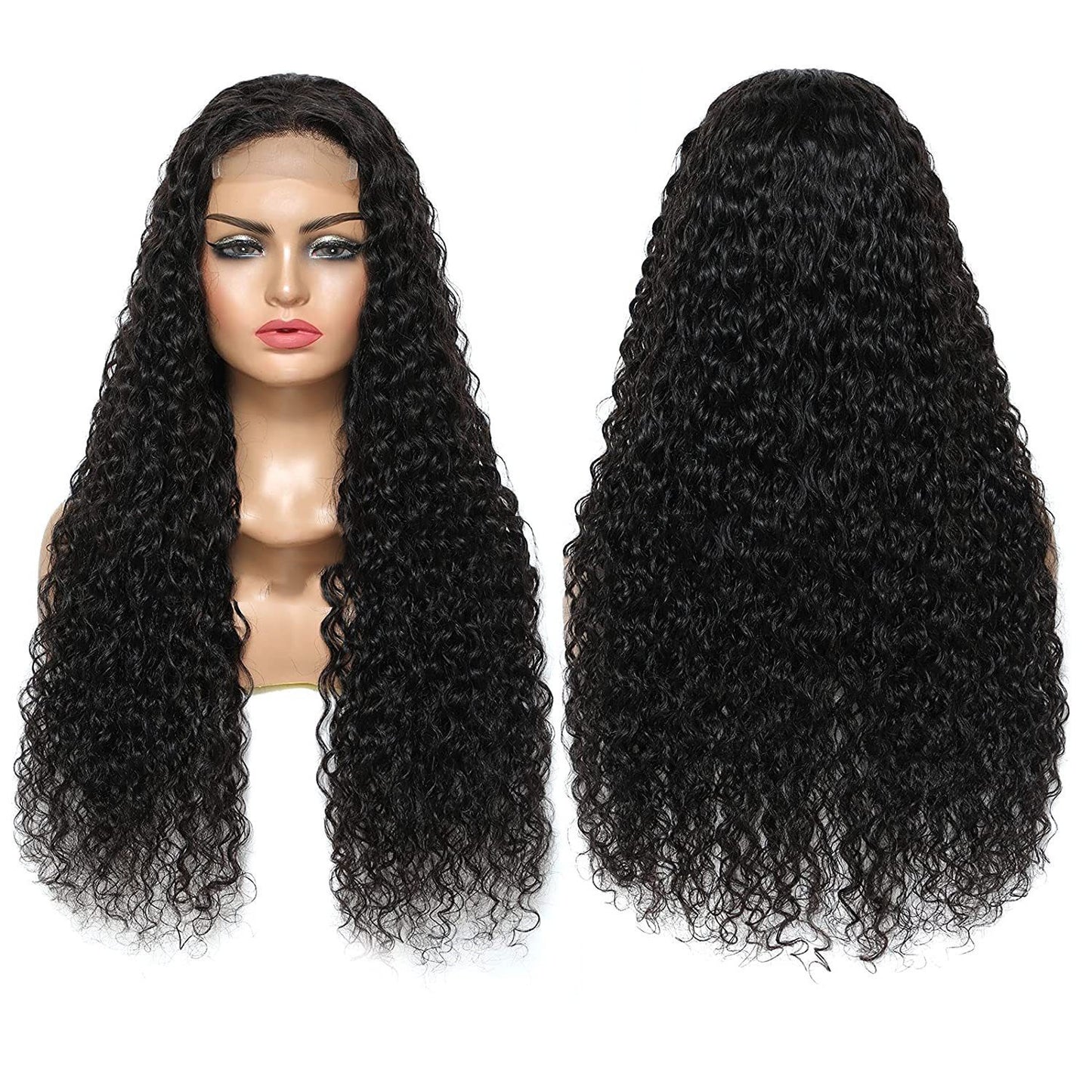 Perruque Longue Bouclée Lace Front - Fibre Haute Température 150% Densité - SADJÉ