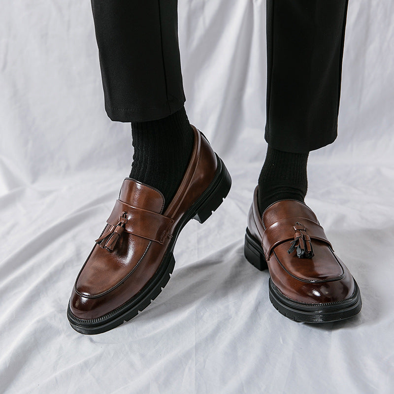 Mocassins Homme Cuir à Pompons - Chaussures Slip-On Respirantes Business Casual - SADJÉ