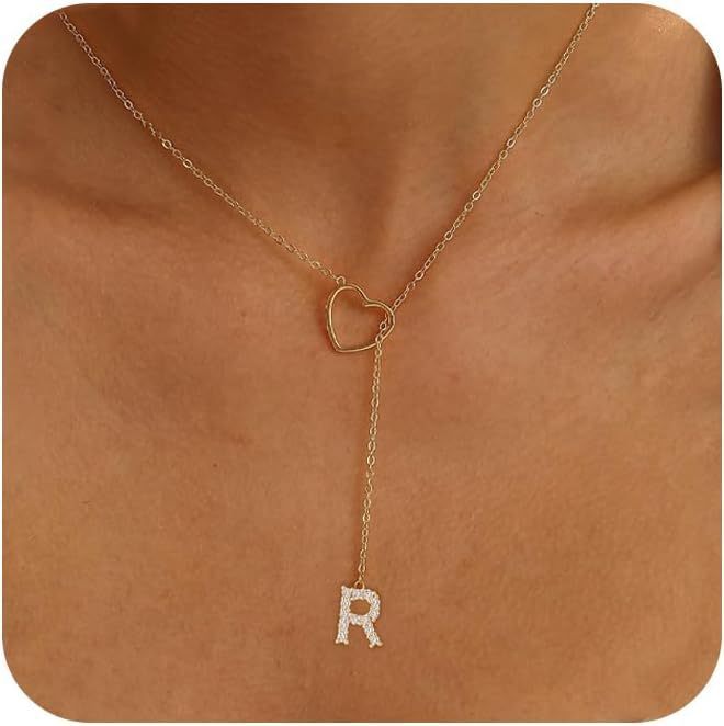 Pendentif Initiale Glamour – Laiton Plaqué Or Zircon 26 Lettres - SADJÉ
