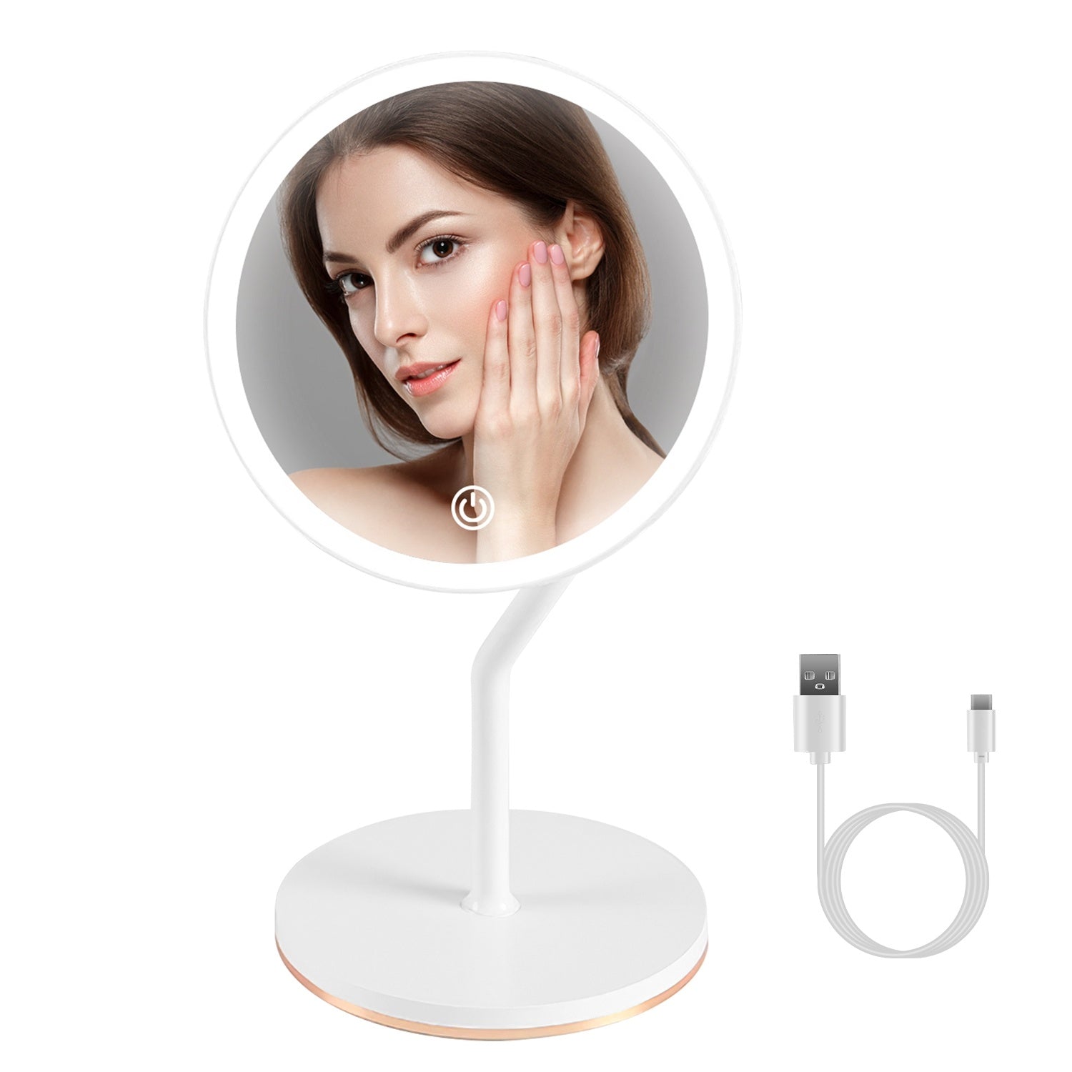 Miroir Maquillage Lumineux Grossissant 5X LED Rechargeable - SADJÉ