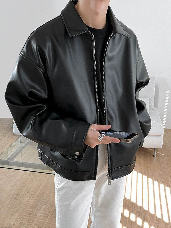 Veste Baseball Homme Cuir - Blouson Teddy Style Coréen Casual Élégant - SADJÉ