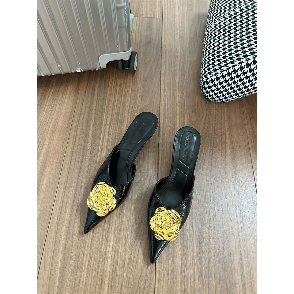 Chaussures à Talons Hauts Femme 2025 - Escarpins Pointus Métalliques Style Européen - SADJÉ