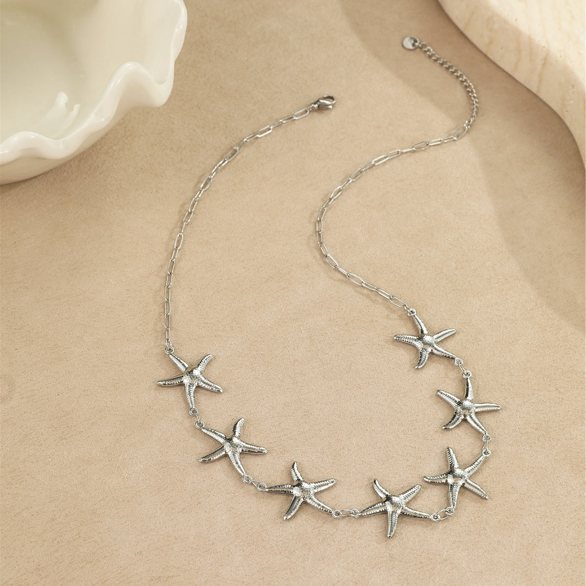 Collier Pendentifs Marins – Étoile de Mer et Coquillages Acier Inoxydable - SADJÉ