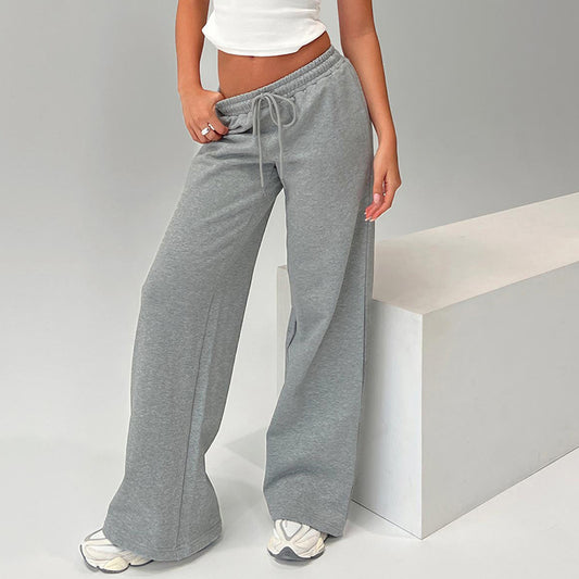 Pantalon Décontracté Femme Taille Haute à Cordon - Coupe Large Élastique Confortable - SADJÉ