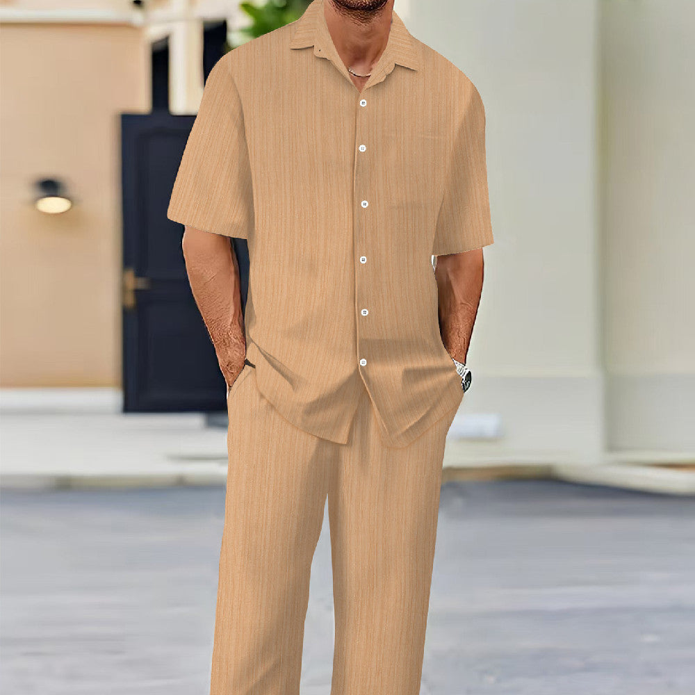 Ensemble Homme Manches Courtes Uni - Costume Décontracté Mode - SADJÉ