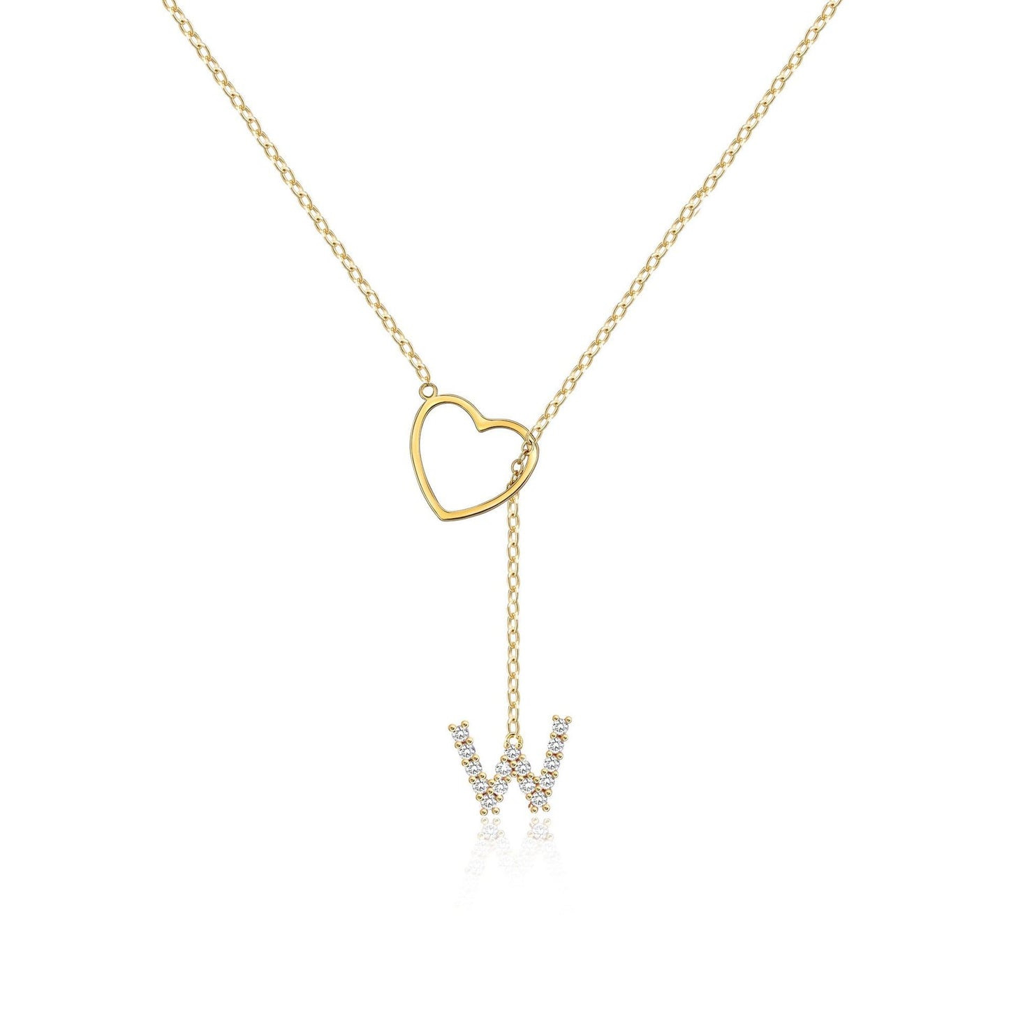 Pendentif Initiale Glamour – Laiton Plaqué Or Zircon 26 Lettres - SADJÉ