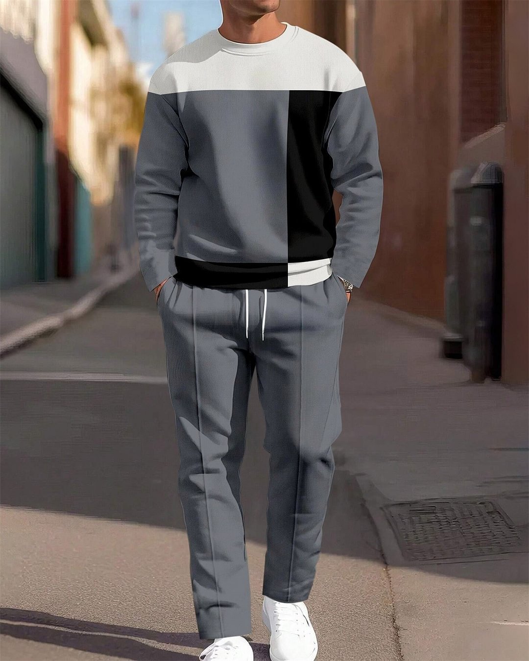 Ensemble Jogging Homme 2 Pièces - Sweat Col Rond et Pantalon Imprimé - SADJÉ