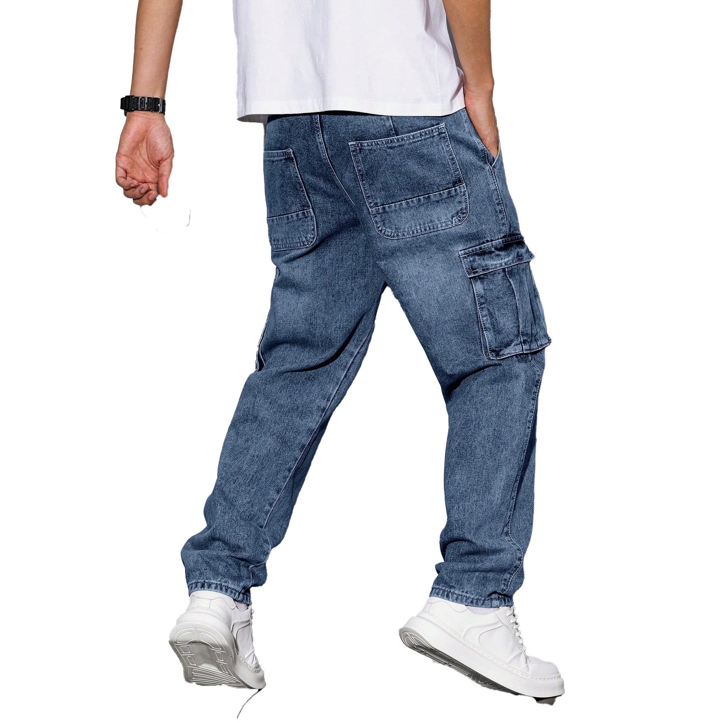 Jean Bleu Clair Homme Chevilles Resserrées - Pantalon Denim Élastique Décontracté - SADJÉ