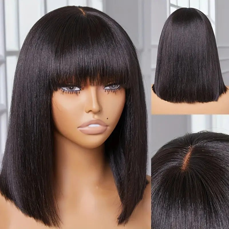 Perruque Bob Cheveux Naturels Humains - Lace Wig 10 Pouces - SADJÉ
