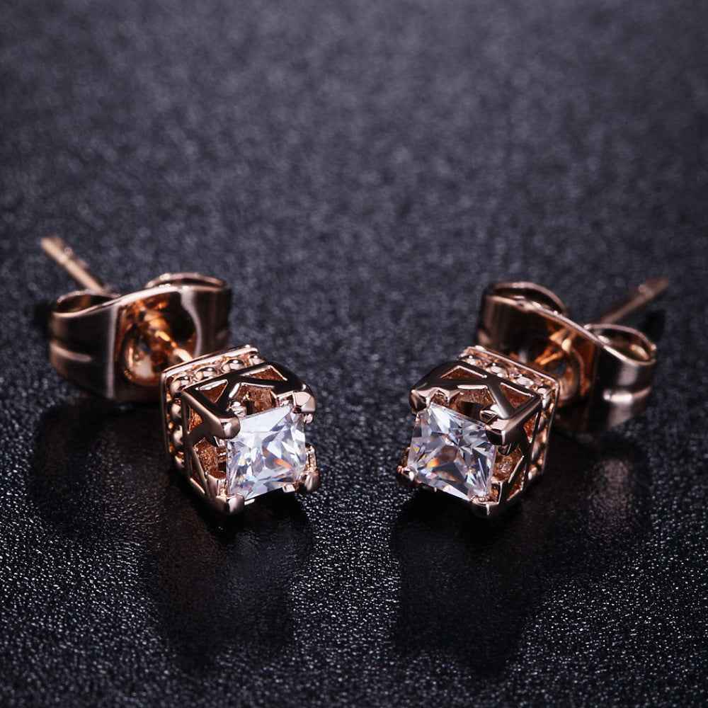 Boucles d'Oreilles Zircon 4 Griffes – Plaqué Or Blanc - SADJÉ