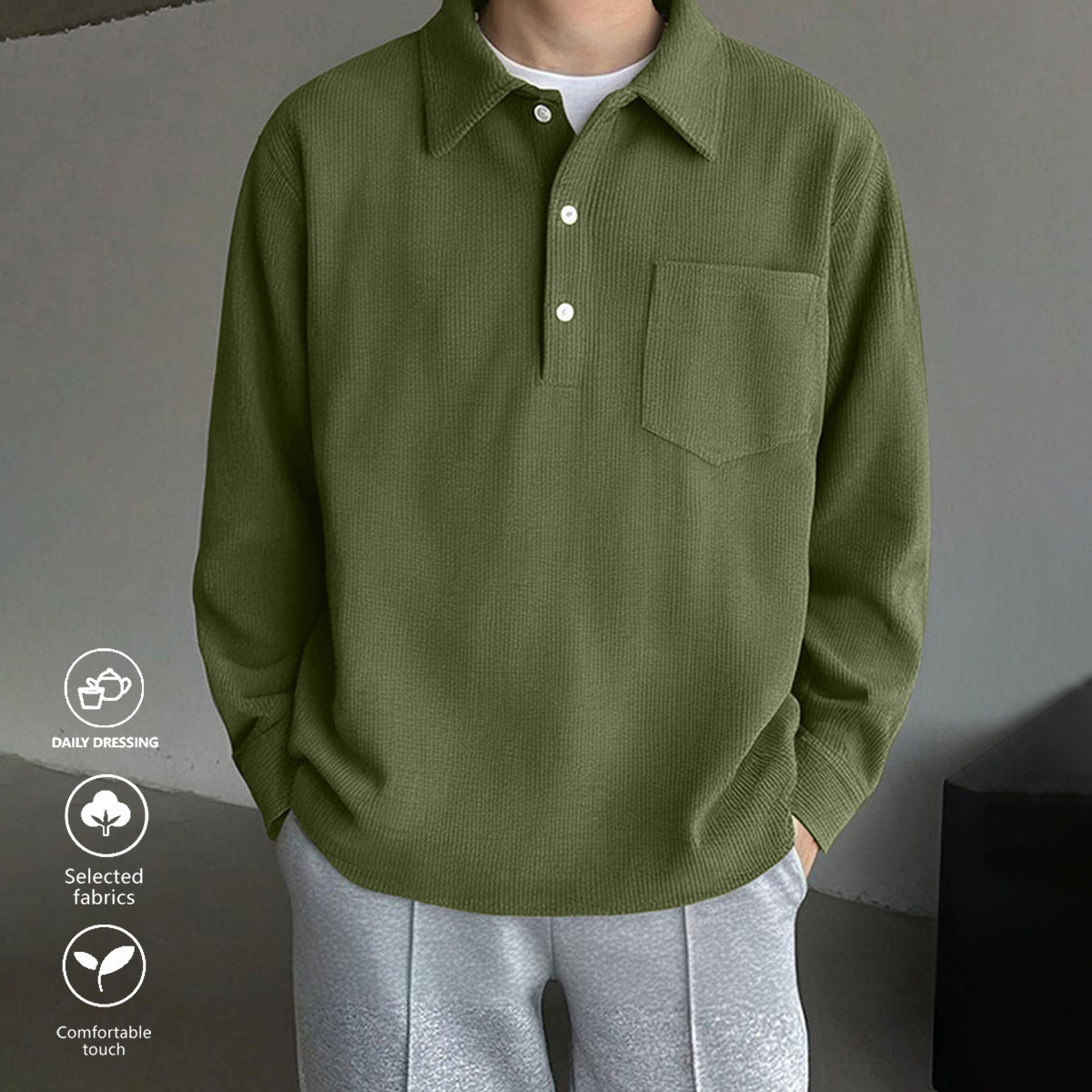 T-shirt Homme Casual Rétro Américain - Polyester Loose Fit - SADJÉ