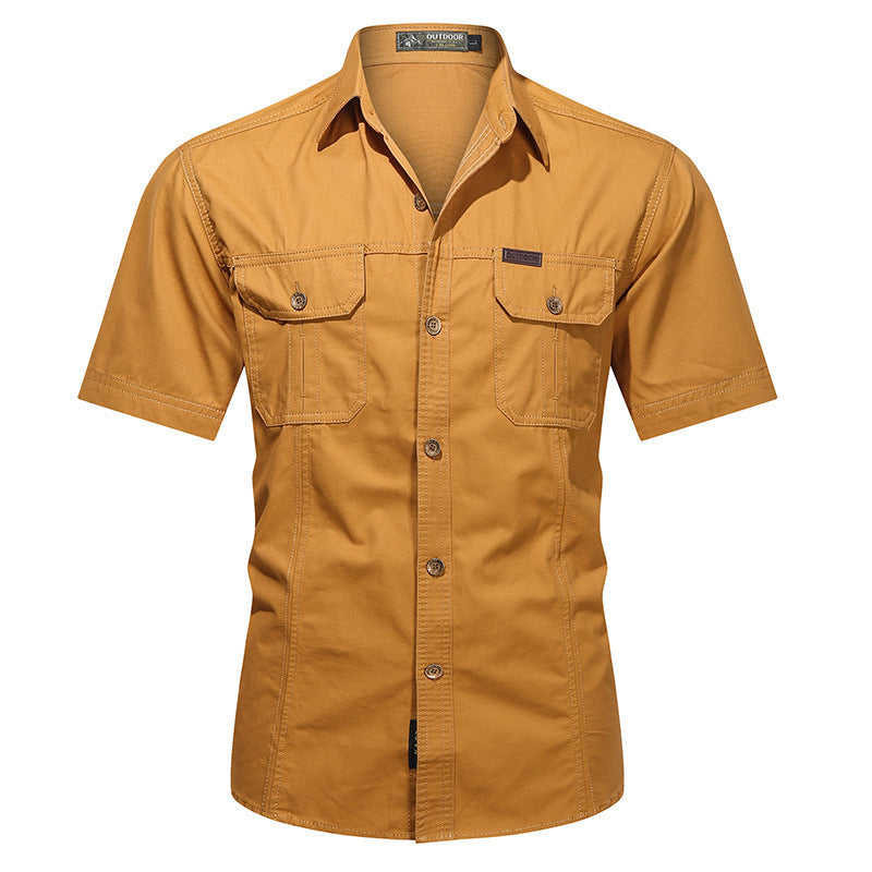 Chemise Homme Unie Manches Courtes - Coupe Ample Décontractée - SADJÉ