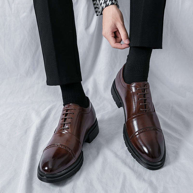 Mocassins Homme Cuir à Pompons - Chaussures Slip-On Respirantes Business Casual - SADJÉ