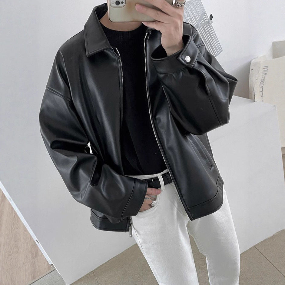 Veste Baseball Homme Cuir - Blouson Teddy Style Coréen Casual Élégant - SADJÉ