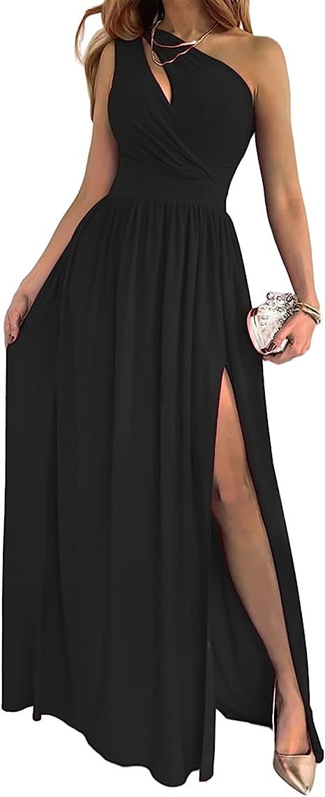 Robe Cocktail Femme Longue Épaule Dénudée - Élégante Sexy Fendue - SADJÉ