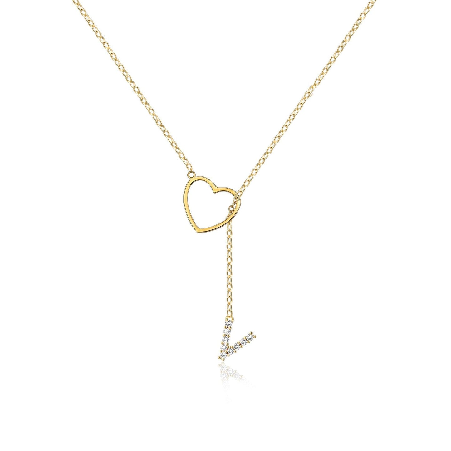 Pendentif Initiale Glamour – Laiton Plaqué Or Zircon 26 Lettres - SADJÉ