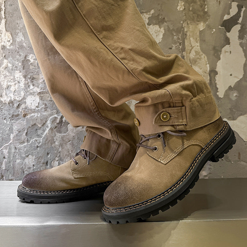 Bottines Homme Outdoor Cuir Mat - Résistantes Mi-Mollet Confort - SADJÉ