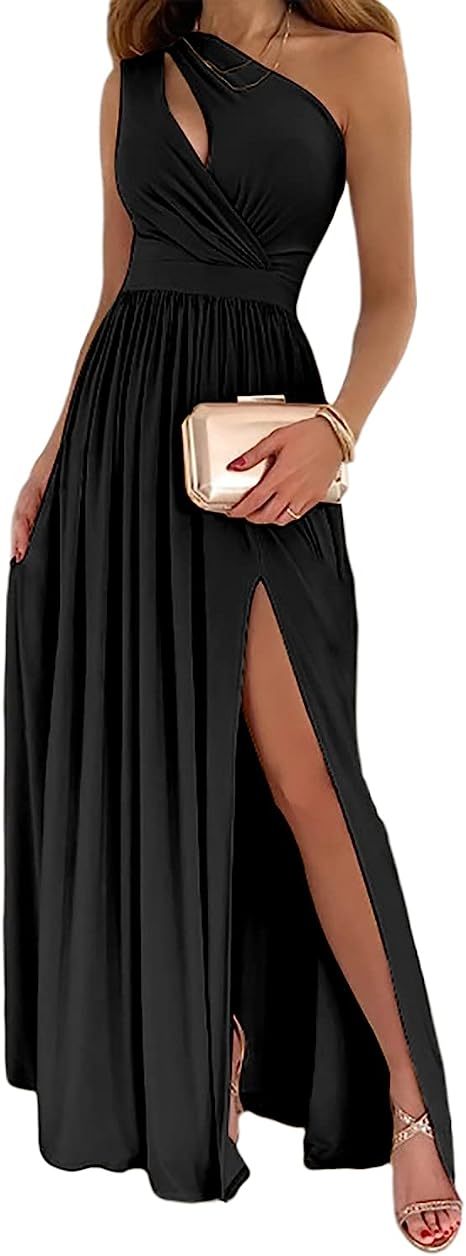 Robe Cocktail Femme Longue Épaule Dénudée - Élégante Sexy Fendue - SADJÉ
