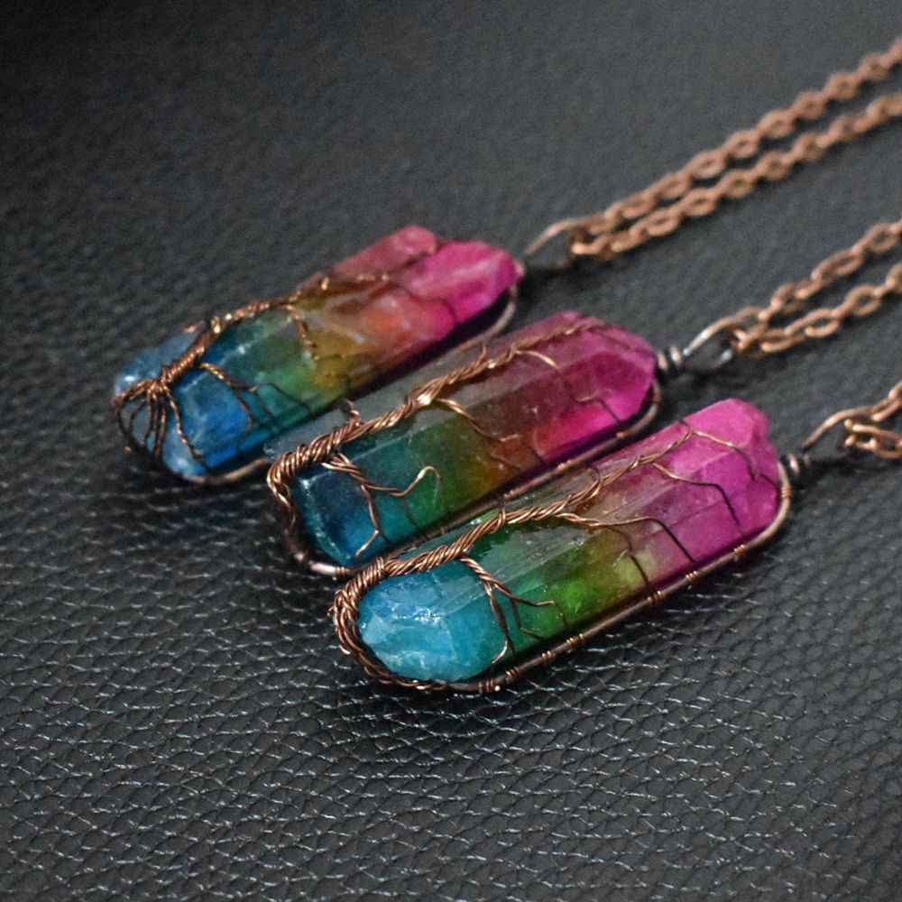 Collier Pendentif Arbre de Vie – Cristal Chaîne Ajustable - SADJÉ