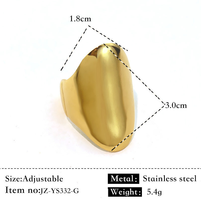 Bague Acier Inoxydable Plaqué Or 18K - Anneau Simple Brillant Élégant Femme - SADJÉ